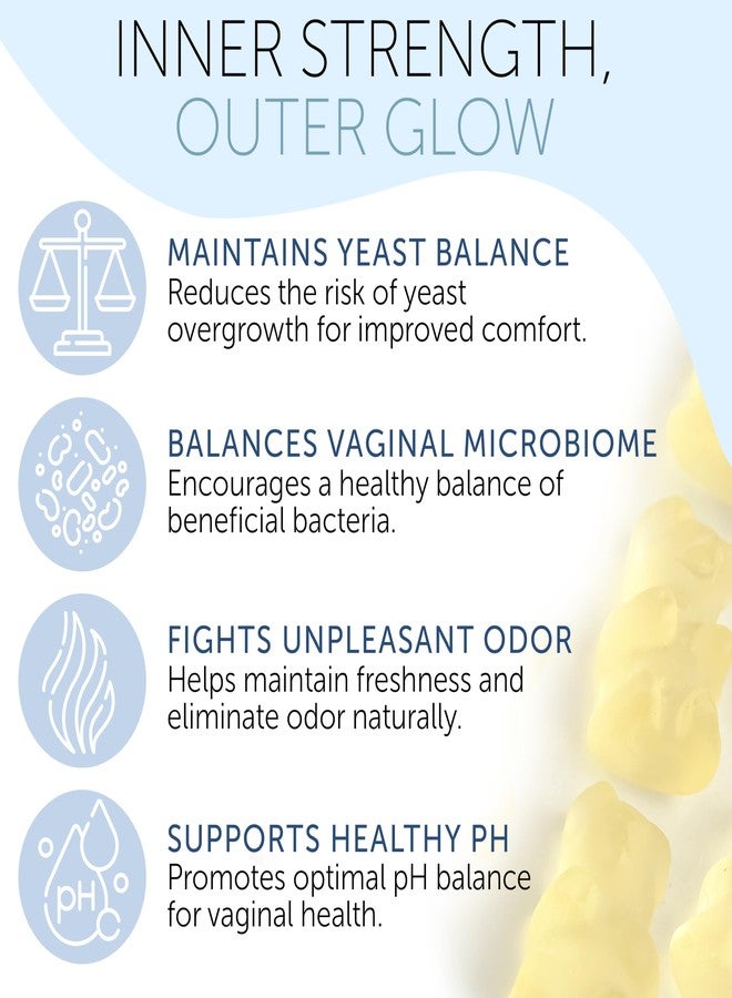Terramed Just Think Comfort Vaginal Probiotics pH Balance Gummies For Women | Prebiotics and Probiotics for Women | Pineapple gummies for women for ph Balance and Vaginal Health | Vaginal Odor Control 60 Gummies - Image 4